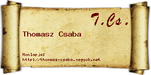 Thomasz Csaba névjegykártya